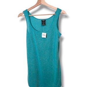 Vanity tank top womens Medium teal wide straps round neckline NWT